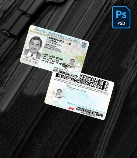 Canada Alberta province driving license PSD